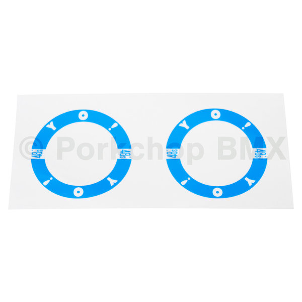 Schwinn Schwinn 1987-88 Free Form Yo! 48's front hub old school BMX bicycle decals (PAIR) BLUE (officially licensed)