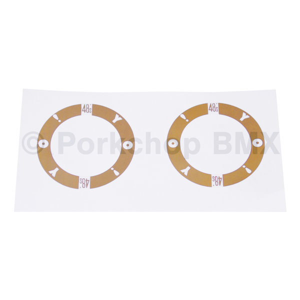 Schwinn Schwinn 1987 Free Form Yo! 48's front hub old school BMX bicycle decals (PAIR) GOLD (officially licensed)