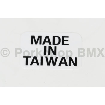 Schwinn Schwinn 1987 Freeform "MADE IN TAIWAN" old school BMX bicycle decal BLACK on WHITE (officially licensed)