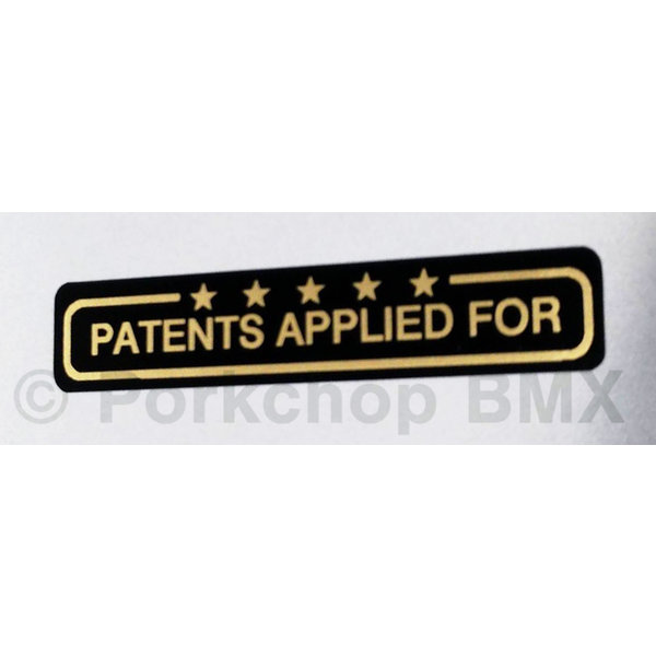 Schwinn Schwinn Free Form Handlebar "Patents Applied For" old school BMX bicycle decal GOLD on BLACK (officially licensed)