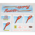 Schwinn 1985 Schwinn Predator NIGHTHAWK complete decal set (for CHROME frames)