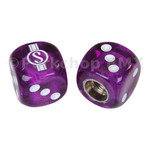 Schwinn Schwinn Krate  Stingray "S" Dice Bicycle Tire Valve Caps (pair) - CLEAR PURPLE