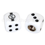 Schwinn Schwinn Krate  Stingray "S" Dice Bicycle Tire Valve Caps (pair) - WHITE