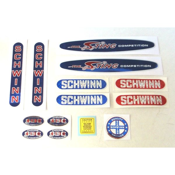 Schwinn 1980-82 Schwinn Sting Competition Comp complete decal set