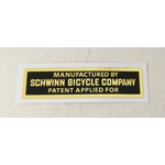 Schwinn 1979-82 Schwinn Sting "Patent Applied For" gold and black decal
