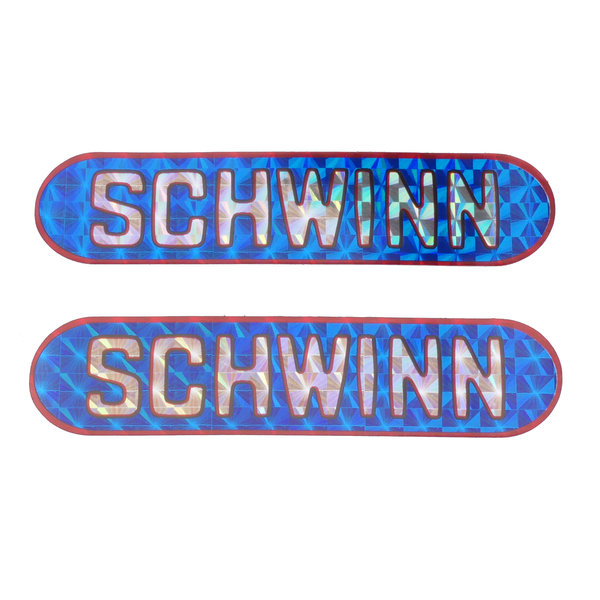 Schwinn 1979-83 Schwinn Sting prism chainstay decals (PAIR) - BLUE w/ RED outline