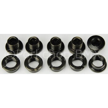 Porkchop BMX Chromoly chainring bolts for BMX bicycle - set of 5 - BLACK