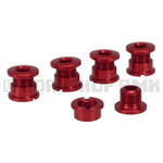 Aluminum alloy BMX bicycle chainring bolts - set of 5 - RED