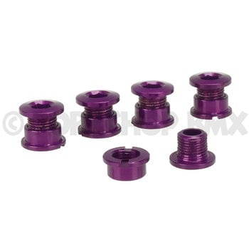 Porkchop BMX Aluminum alloy BMX bicycle chainring bolts - set of 5 - PURPLE