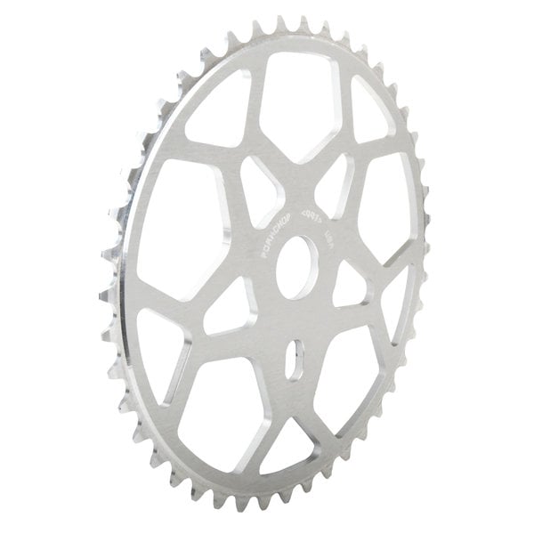 Chop Saw 44T SNOWFLAKE bicycle chainwheel - SILVER ANODIZED