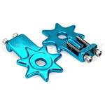 Porkchop BMX BMX Bicycle Star Spur Chain Tensioners for 3/8" axles - BRIGHT DIP BLUE
