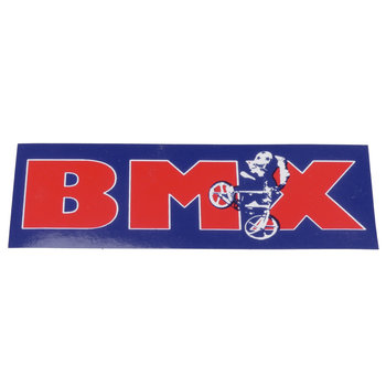 Stay Rad "BMX" lookback decal sticker 3 5/8" X 1 3/8" - RED and BLUE on WHITE vinyl
