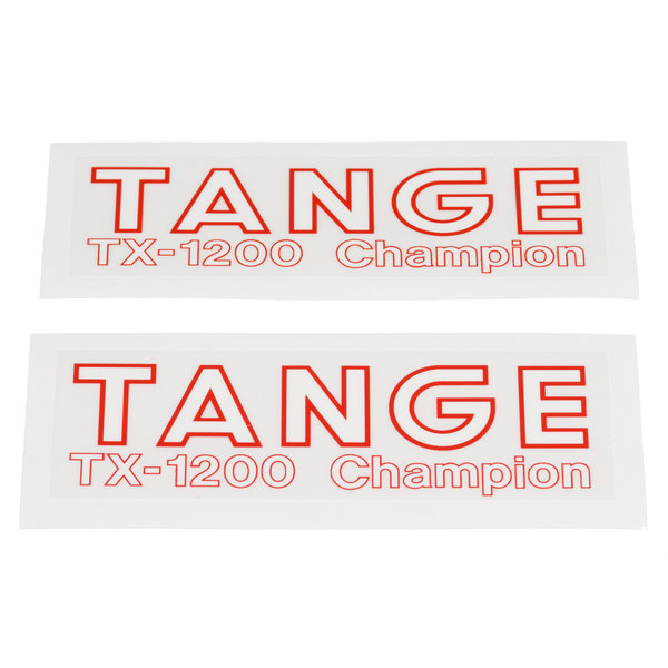 Tange Tange old school BMX TX-1200 fork decals - RED OUTLINE OVER WHITE LETTERS - (PAIR)