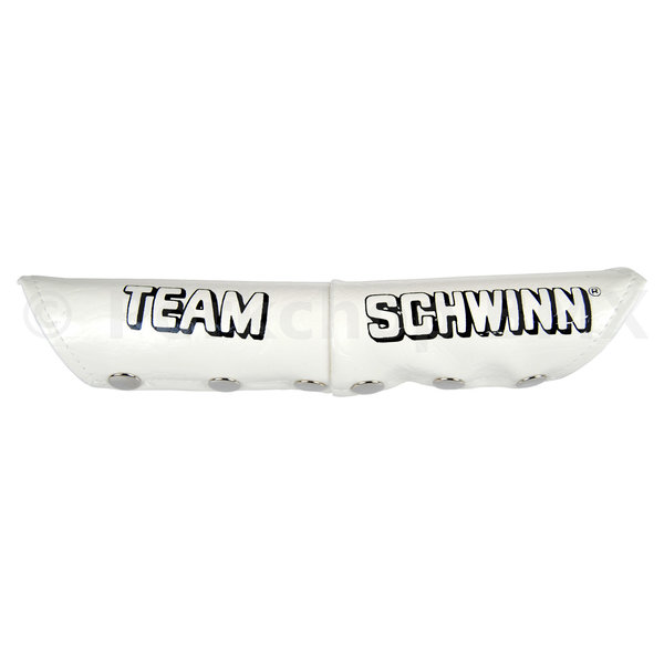 Schwinn Team Schwinn VINYL SNAP old school BMX Bicycle V-bar Handlebar Pad - WHITE