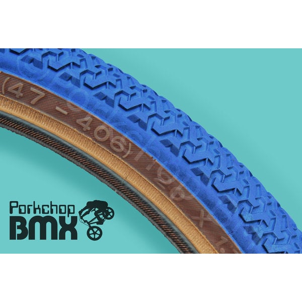 Retro Old School BMX Panaracer Blue Skin Wall 20 x 1 1/8" Tyre 