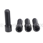 Porkchop BMX TITANIUM BMX Bicycle Stem Cap Bolt Set M8 X 1.25 X 24mm, 10mm diameter head (Set of 4) BLACK