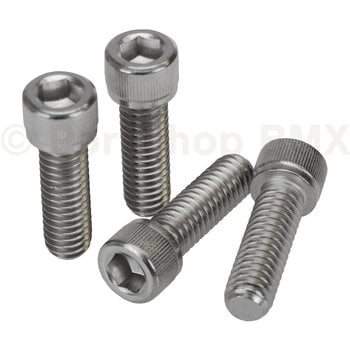 Porkchop BMX BMX Bicycle Stem Cap Bolts (Set of 4) 5/16" X 18T X 1" STAINLESS STEEL