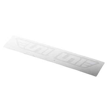 Air-Uni Uni Turbo old school BMX seat flag logo decal PAIR- WHITE on CLEAR vinyl