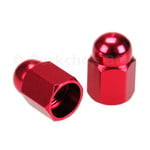 Porkchop BMX Aluminum Alloy Bicycle Acorn Schrader Valve Caps (PAIR) RED