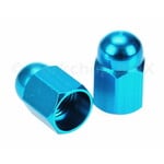 Porkchop BMX Aluminum Bicycle Acorn Schrader Valve Caps (PAIR) BRIGHT BLUE