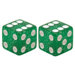 Trik Topz Dice Bicycle Schrader Valve Caps (pair) GREEN GLITTER