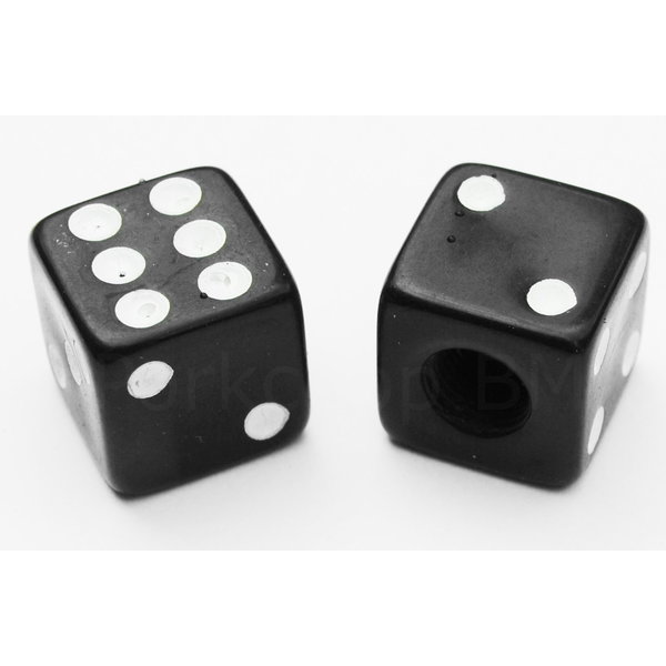 Trik Topz Dice Bicycle Schrader Valve Caps (pair) - BLACK