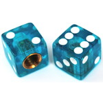 Trik Topz Dice Bicycle Schrader Valve Caps (pair) - CLEAR BLUE