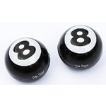 Trik Topz Bicycle Valve Caps (pair) - 8 BALL (BLACK)