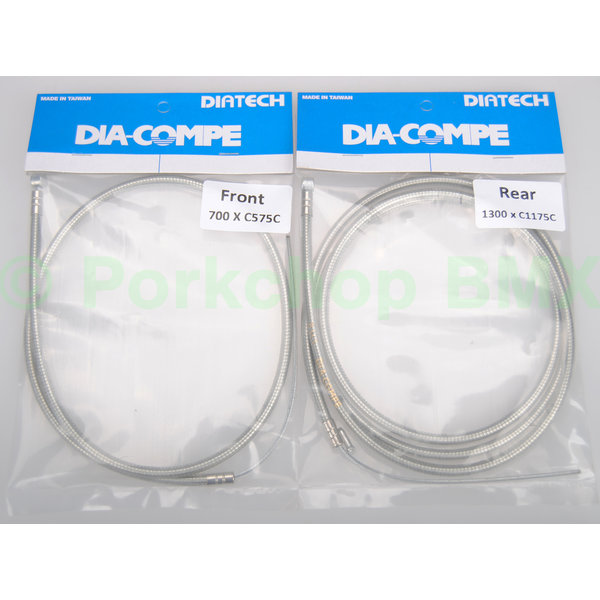 Dia-Compe Dia-Compe BMX bicycle brake cable front and rear SET - CLEAR