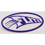 Flite old school BMX swoosh sticker decal (2.75" X 1.3" oval) PURPLE CLEAR NOS!