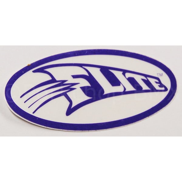 Flite old school BMX swoosh sticker decal (2.75" X 1.3" oval) PURPLE CLEAR NOS!