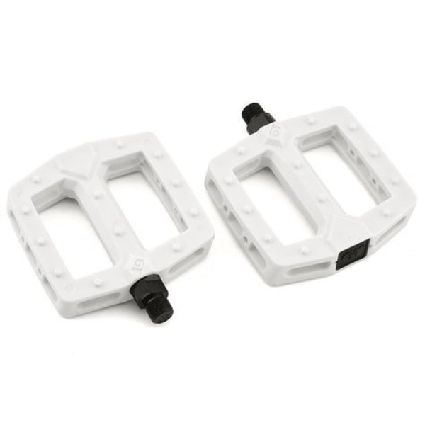 GT GT polycarbonate platform BMX CR-MO axle bicycle pedals  9/16" - WHITE