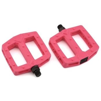 GT GT polycarbonate platform BMX CR-MO axle bicycle pedals  9/16" - HOT PINK