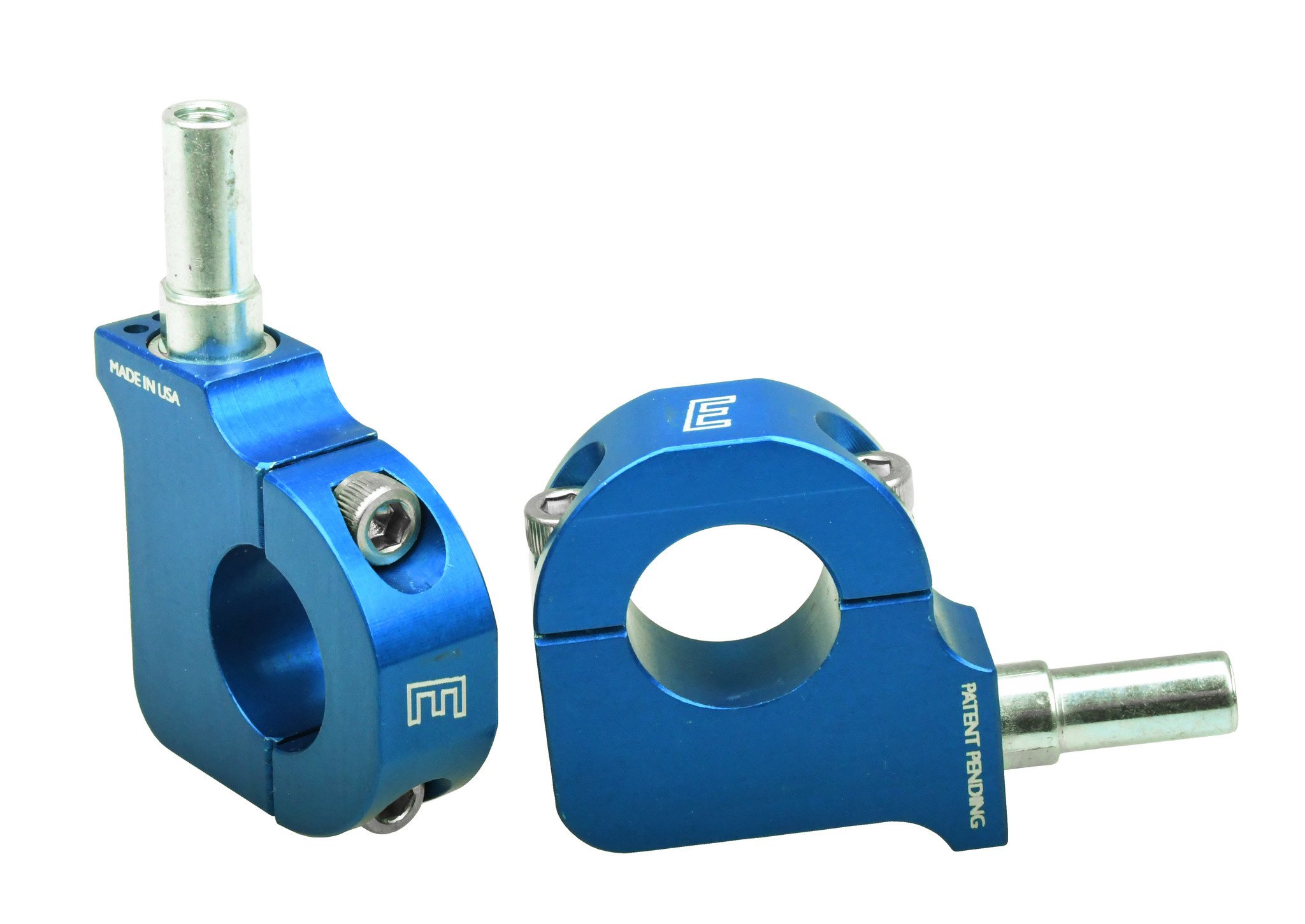 NON RETURNABLE Evolution V-brake bicycle aluminum mounts clamps adapters  (PAIR) BLUE - Porkchop BMX