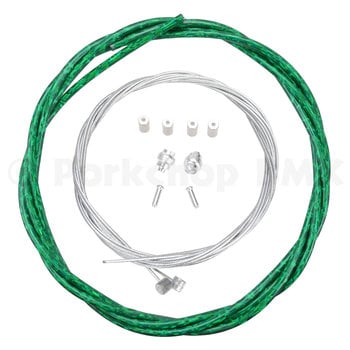 Porkchop BMX Premium Bicycle Brake Cable Kit for BMX/MTB - LASER GREEN