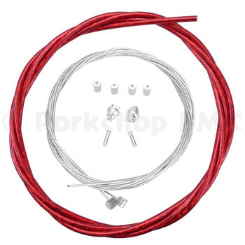 Porkchop BMX Premium Bicycle Brake Cable Kit for BMX/MTB - LASER RED