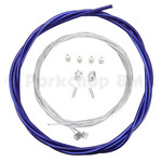 Porkchop BMX Premium Bicycle Brake Cable Kit for BMX/MTB - SHINY CHROME COBALT BLUE