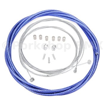 Porkchop BMX ACS Rotor Freestyle Bicycle Brake Cable Kit for BMX/MTB - BRAIDED COBALT BLUE (PURPLISH)
