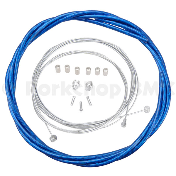 Porkchop BMX ACS Rotor Freestyle Bicycle Brake Cable Kit for BMX/MTB - LASER BLUE