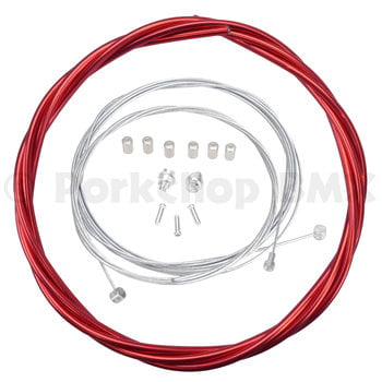 Porkchop BMX ACS Rotor Freestyle Bicycle Brake Cable Kit for BMX/MTB - LASER RED