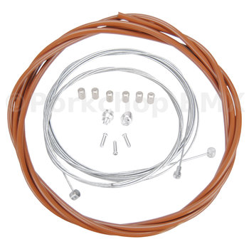 Porkchop BMX ACS Rotor Freestyle Bicycle Brake Cable Kit for BMX/MTB - SADDLE BROWN