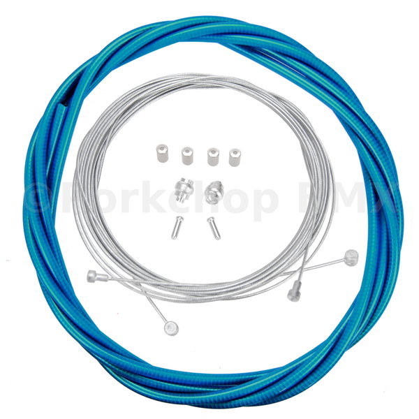 Porkchop BMX Bicycle Brake Cable Kit  for Drop Bar Road - CLEAR BLUE