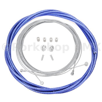 Porkchop BMX Bicycle Brake Cable Kit for Drop Bar Road - BRAIDED COBALT BLUE (PURPLISH)