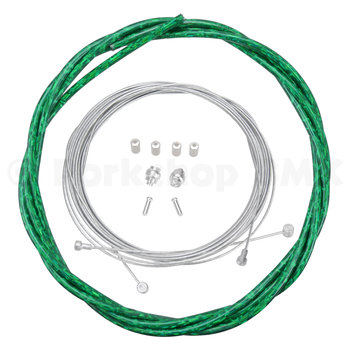 Porkchop BMX Bicycle Brake Cable Kit for Drop Bar Road - LASER GREEN