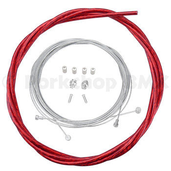 Porkchop BMX Bicycle Brake Cable Kit for Drop Bar Road - LASER RED