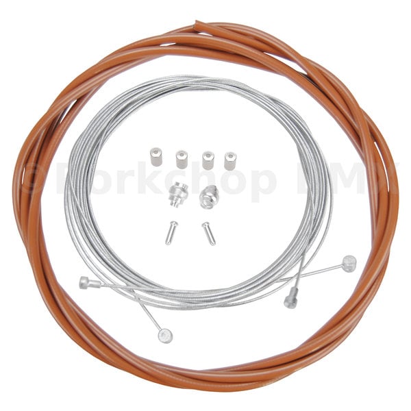 Porkchop BMX Bicycle Brake Cable Kit for Drop Bar Road - SADDLE BROWN