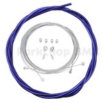 Porkchop BMX Bicycle Brake Cable Kit for Drop Bar Road - SHINY CHROME COBALT BLUE