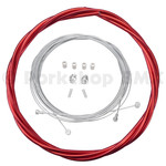 Porkchop BMX Bicycle Brake Cable Kit for Drop Bar Road - SHINY CHROME RED