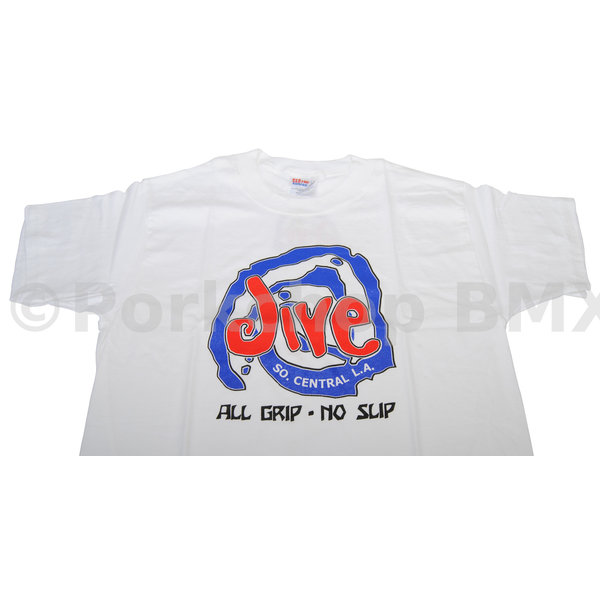 Neal Enterprises Jive Handles zagnut "ALL GRIP NO SLIP" T-shirt - Sizes S,M,L,XL - WHITE (NOS!)