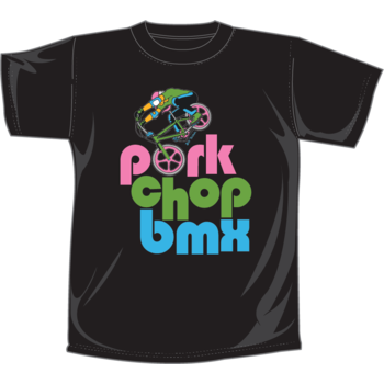 Porkchop BMX Porkchop BMX "STACKED ENDO" unisex T-shirt - BLACK